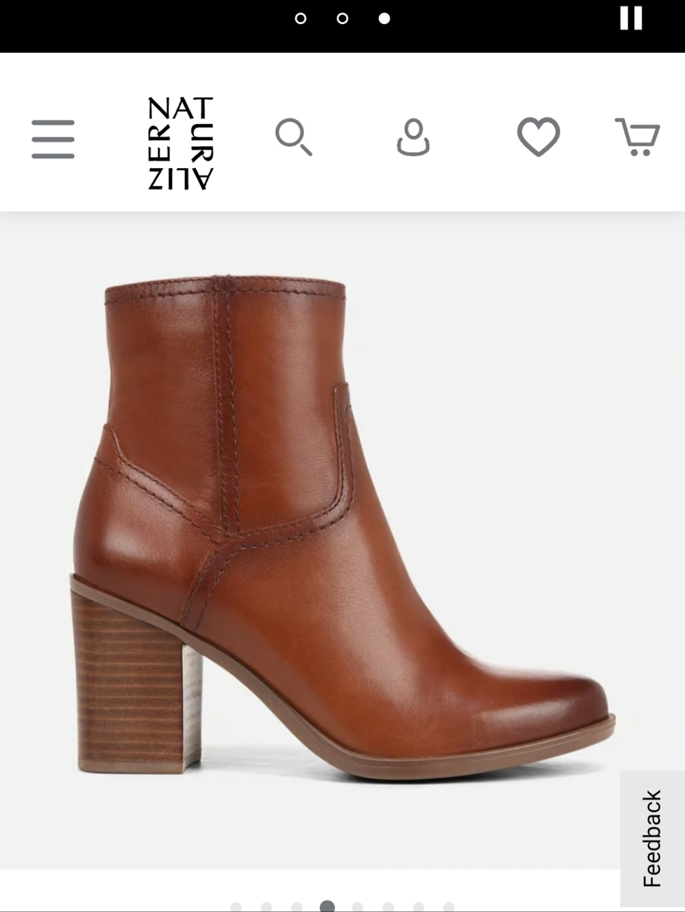 Naturalizer Kalina Ankle Boots Booties Cider Spice Brown Leather Women's Size 6 - Picture 3 of 14